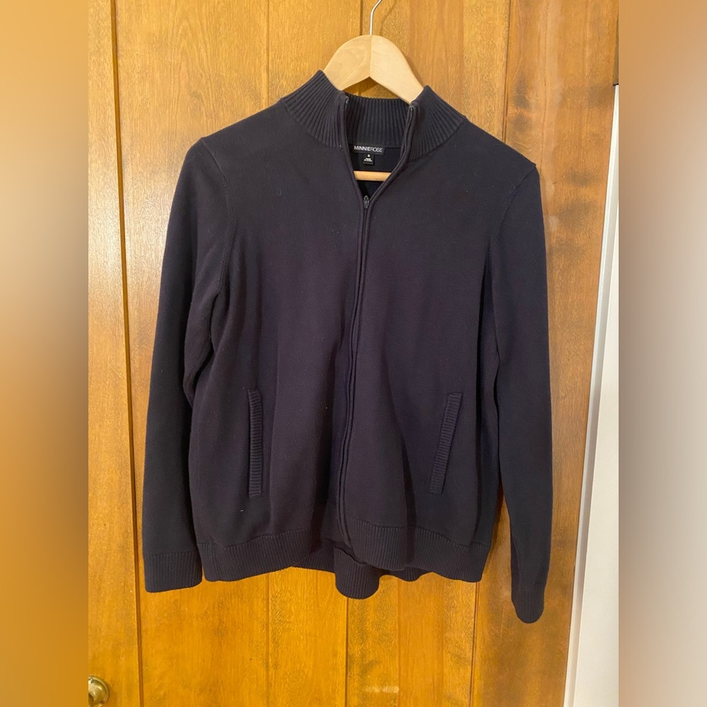 Navy Minnie Rose Cardigan Zip Up